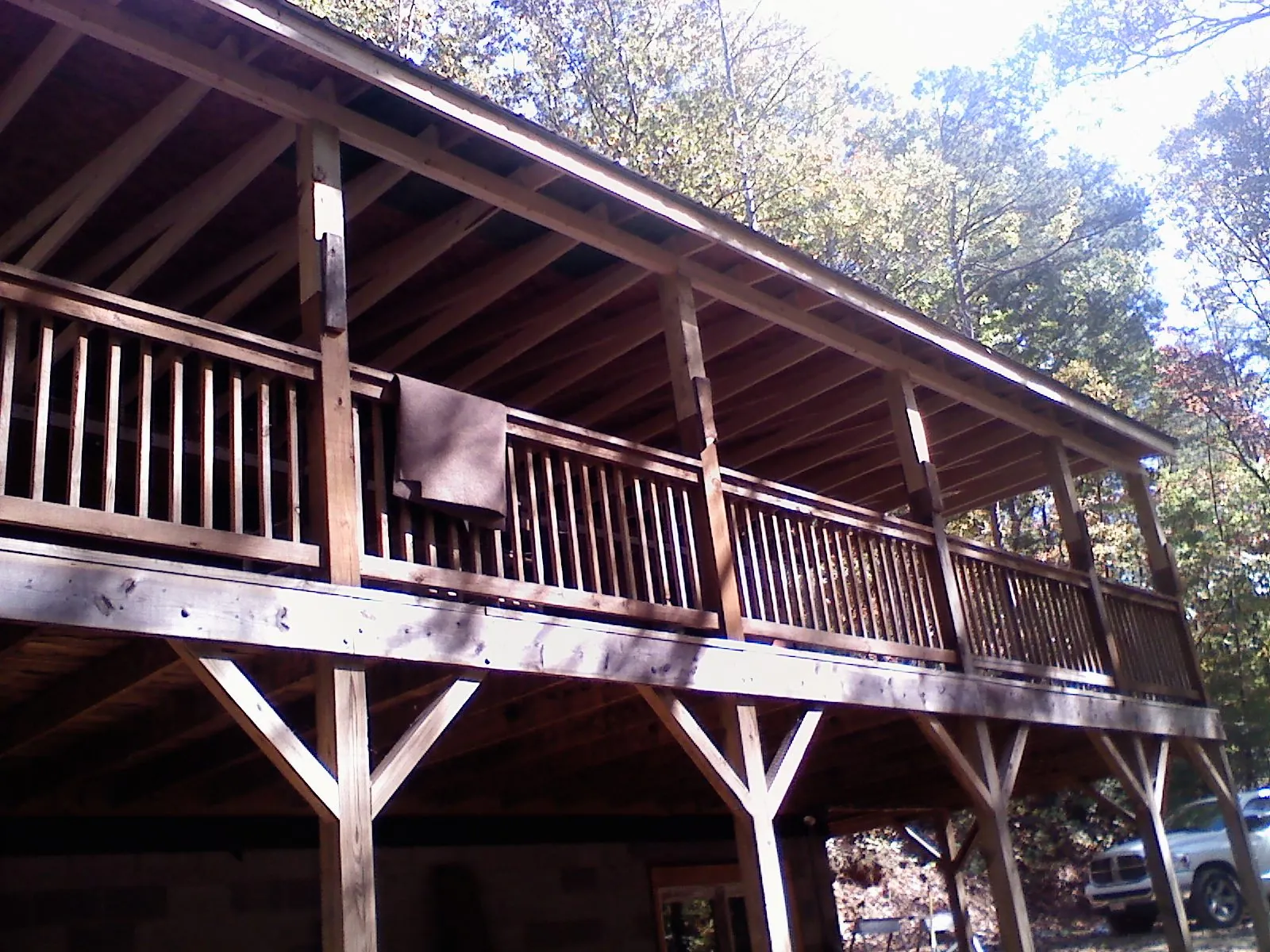 Timber framing under a new elevated porch and deck — Roof Leak Repair in Docena by Roofing Brothers